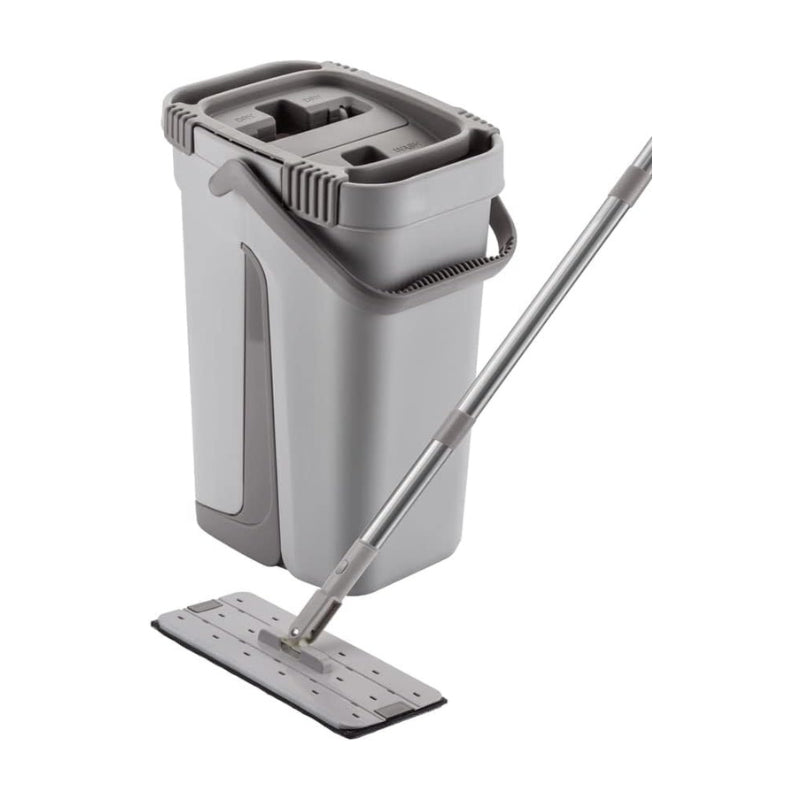 Rodo Flat Mop e Balde Lava e Seca – Sistema Completo de Limpeza de Piso com Almofadas de Microfibra Laváveis