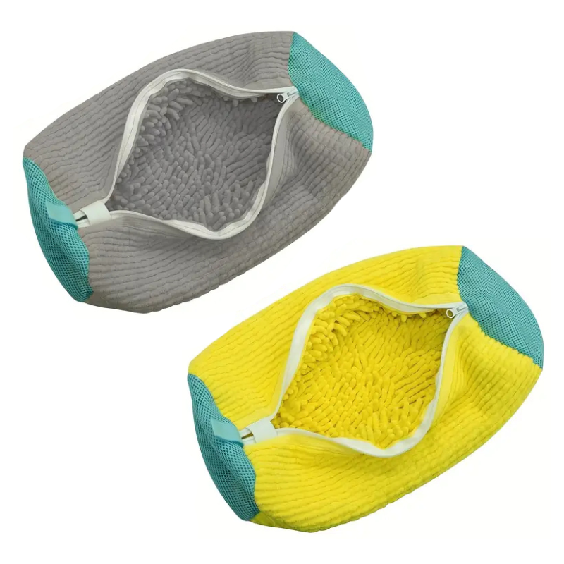 Bolsa Protetora para Lavar Tênis na Máquina – Saco de Lavagem com Fibra Acolchoada e Tela Protetora (1 ou 2 unidades)