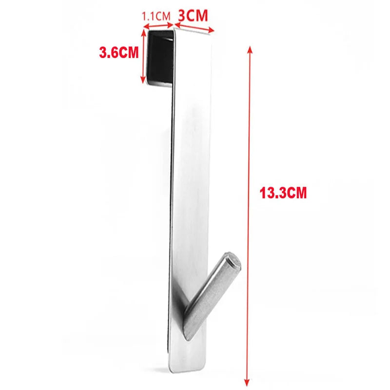 Suporte de Aço Inoxidável para Porta de Vidro – Gancho S para Toalhas, Roupões e Acessórios de Banheiro