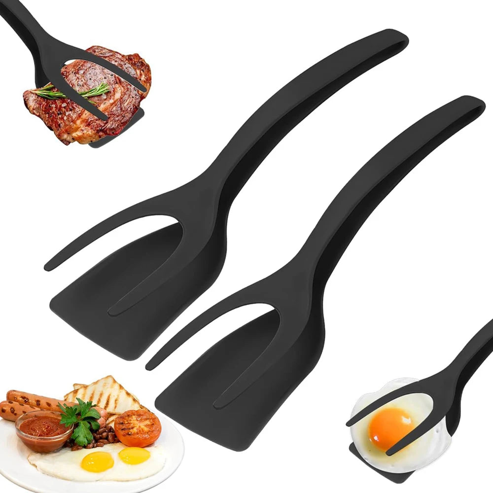 Espátula Pegador 2 em 1 Antiaderente – Utensílio Multifuncional para Virar Ovos, Panquecas, Peixes e Torradas